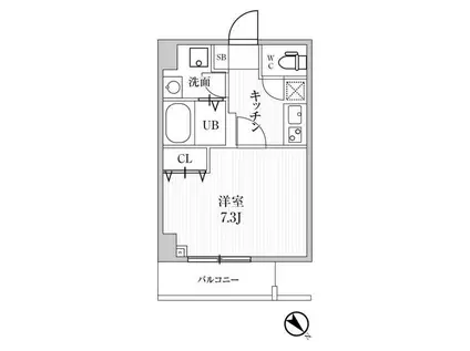 オルタナ池袋イースト(1K/4階)の間取り写真