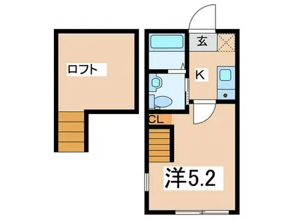 ウエストテラス(1K/1階)の間取り写真