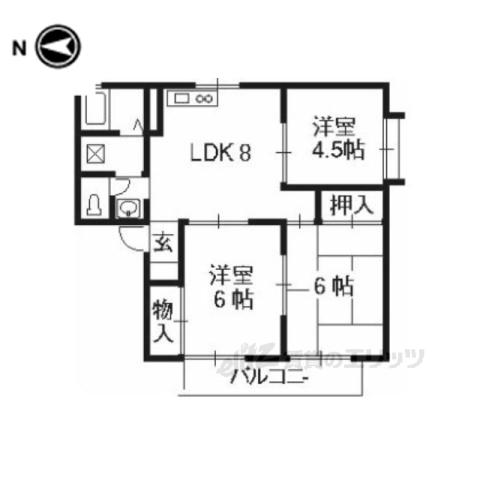 セジュール87(3LDK/1階)の間取り写真