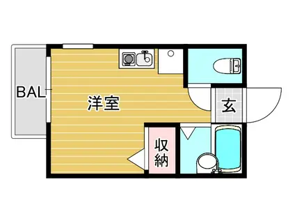 スノーグランデ上沢(ワンルーム/2階)の間取り写真