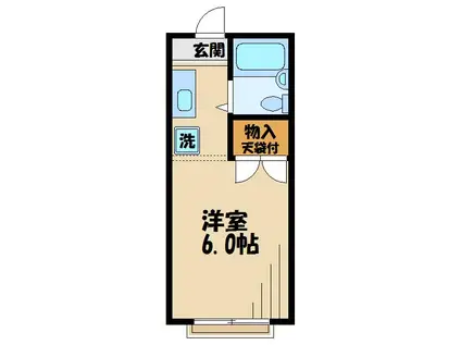 グリーンハイツ滝瀬A(1K/1階)の間取り写真