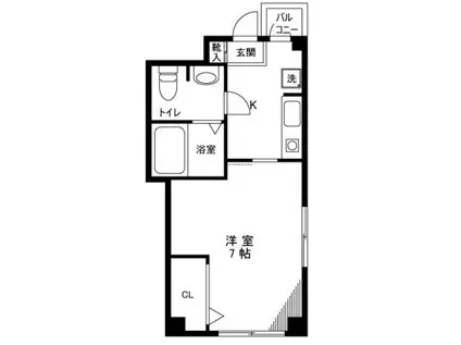 アドバンスシティ(1K/5階)の間取り写真