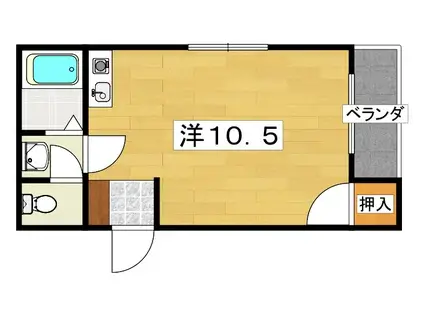 松屋町ハイツ(ワンルーム/4階)の間取り写真