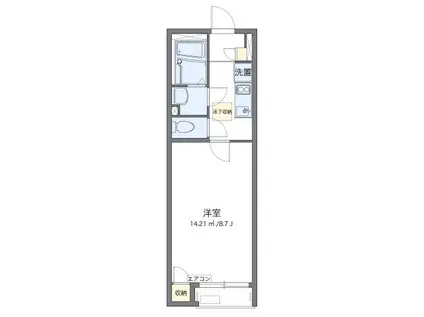 レオネクストSTAGEII(1K/1階)の間取り写真