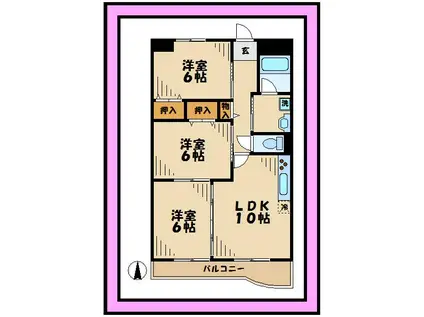 リベルテ(3LDK/6階)の間取り写真