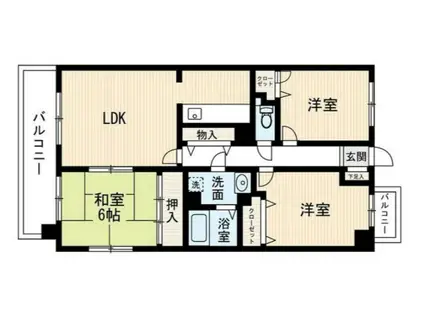 アマール竹下(3LDK/3階)の間取り写真