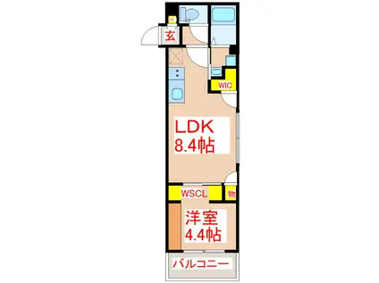 BRILLANTE PALAZZO(1LDK/1階)の間取り写真