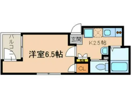 エステル木場(1K/2階)の間取り写真
