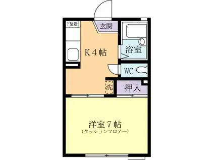 マノワール天久保(1K/2階)の間取り写真