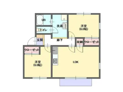 メゾン平嶋II(2LDK/1階)の間取り写真