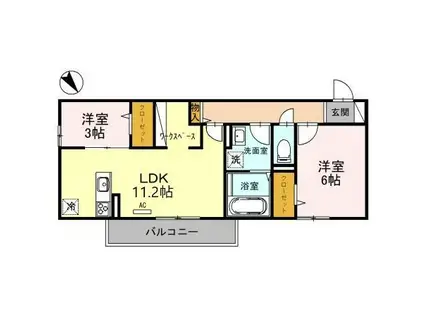 メゾン ド レスポワール(2LDK/2階)の間取り写真