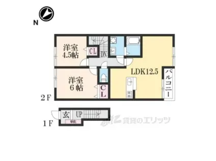 ブセナテラス2番館(2LDK/2階)の間取り写真