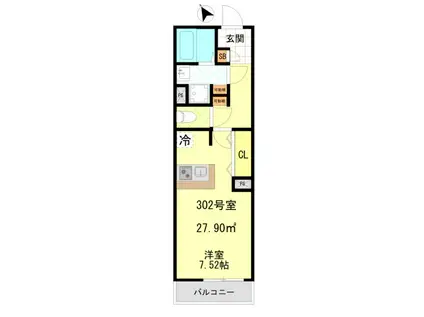 FORM相模原(1K/3階)の間取り写真