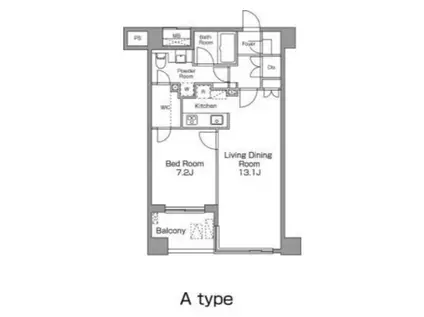 渋谷区恵比寿南2(1LDK/5階)の間取り写真