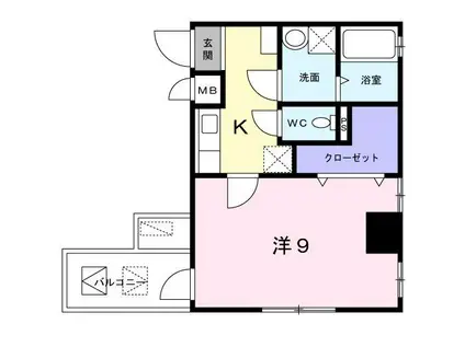 シャンス栗林公園(1K/4階)の間取り写真