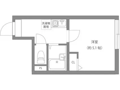 BLOOM(1K/2階)の間取り写真