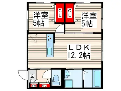 LA MAISON FUKU(2LDK/1階)の間取り写真