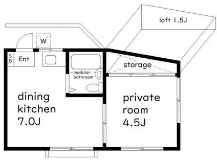 ヤシマハイツ(1DK/3階)の間取り写真