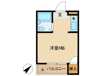 アローニア野村(ワンルーム/2階)の間取り写真