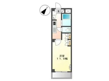 ブルックストーン横濱(1K/3階)の間取り写真