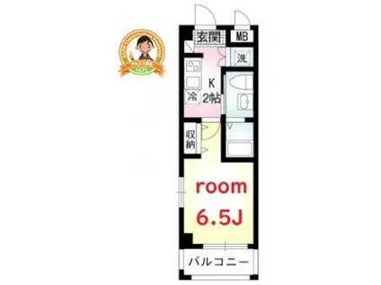 ウエスト・ストーリー(1K/6階)の間取り写真