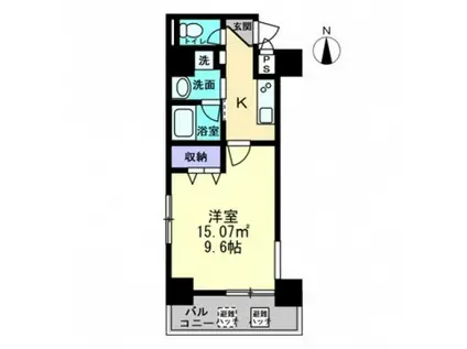 ESCAZA桑田町(1K/4階)の間取り写真