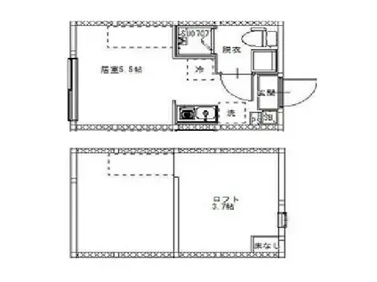 BLX HIRAI(ワンルーム/2階)の間取り写真