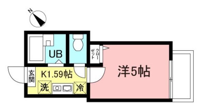 CASA DEL SOLE IKUTA(1K/1階)の間取り写真