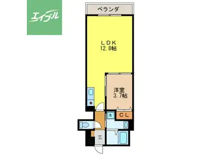 リード浜町(1LDK/15階)の間取り写真