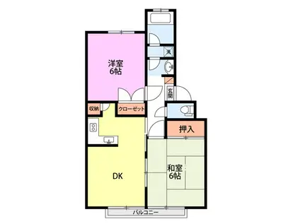 ソウシャブル(2DK/1階)の間取り写真