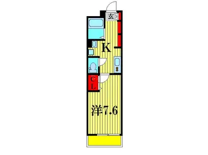 エクセラン馬橋サウス(1K/1階)の間取り写真