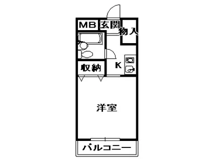 サンリッチハイツ(1K/2階)の間取り写真