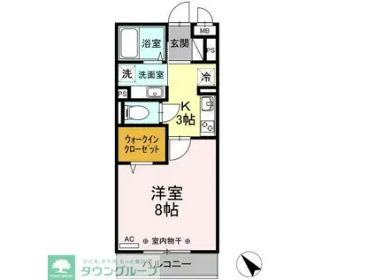 クレインリング丸山台(1K/3階)の間取り写真