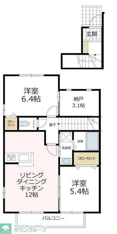 シャルマン(2SLDK/2階)の間取り写真