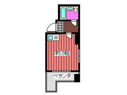 進正東大前コーポ(ワンルーム/2階)の間取り写真