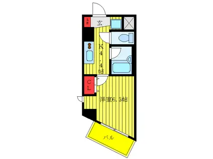 RC日暮里(1K/3階)の間取り写真