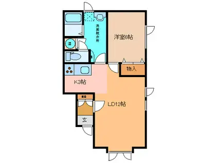 マリアンデール(1LDK/1階)の間取り写真