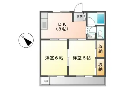 コーポシンワ(2DK/1階)の間取り写真