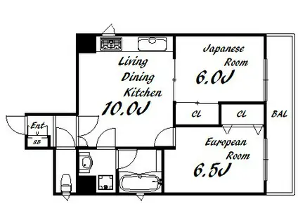 リーグレック元町(2LDK/5階)の間取り写真
