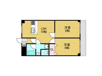 エクシード豊里(2LDK/5階)の間取り写真