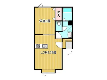 ハッピー美芳(1LDK/2階)の間取り写真