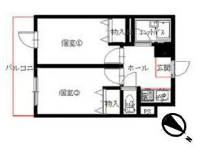 コーポ代々木上原(1DK/3階)の間取り写真