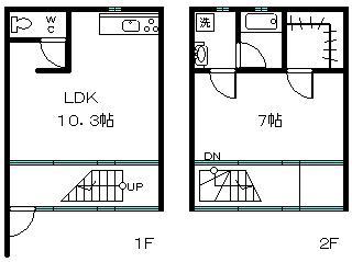 ブリリアントブルー(1LDK/1階)の間取り写真