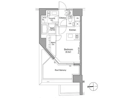 ザ・パークハビオ根岸三丁目(ワンルーム/4階)の間取り写真