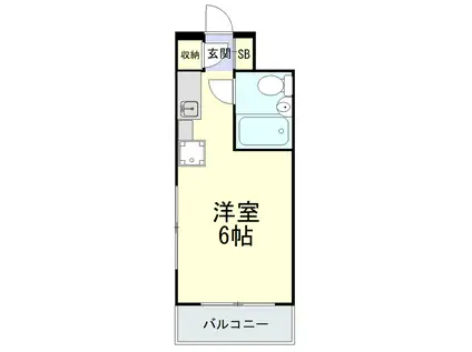 西新宿ダイヤモンドパレス(ワンルーム/13階)の間取り写真