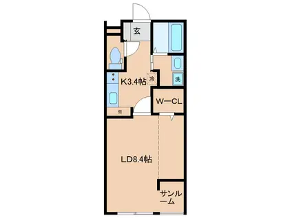 J・BIRD TAJIRI(1LDK/1階)の間取り写真