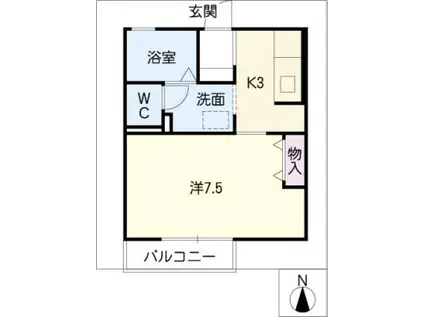 リリーグリーンハイツ(1K/1階)の間取り写真