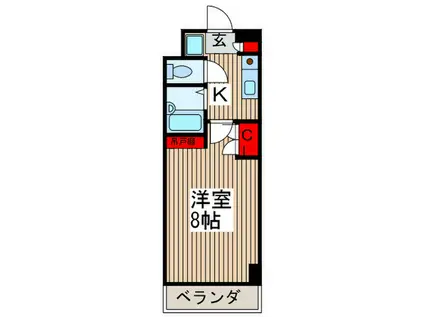 エトワールII(1K/2階)の間取り写真