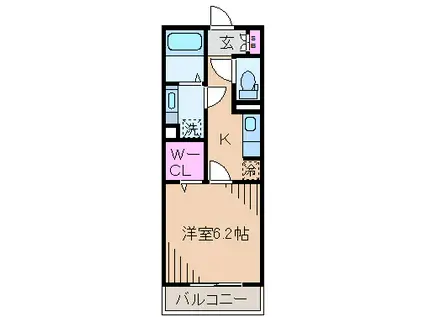 マレアガーデン新横浜E(1K/1階)の間取り写真