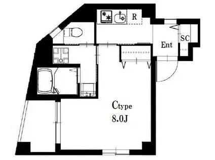 BCASA LAZO FUJISAKI(1K/2階)の間取り写真